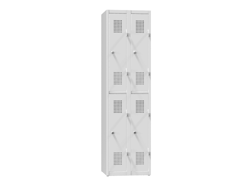Kovová šatní skříň 4-box na soklu